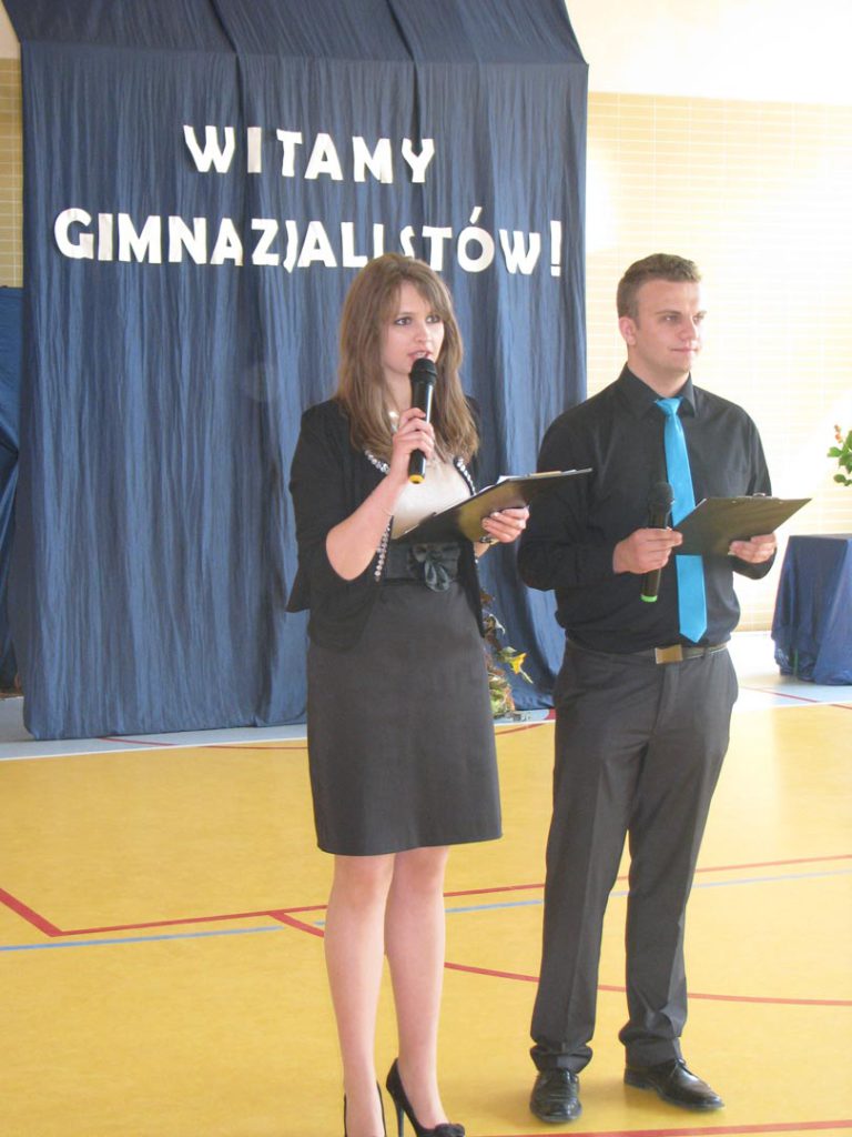 Przewodniczący Samorządu Uczniowskiego podczas Dnia Otwartego Szkoły, 2012/2013
